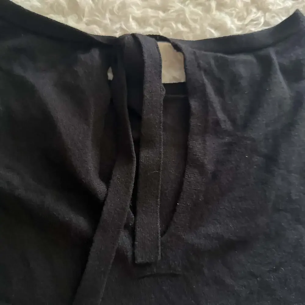 Loft Short Sleeve Black Sweater Small‎